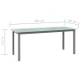 Hellgrauer Gartentisch aus Aluminium und Glas, 190 x 90 x 74 cm von vidaXL, Gartentische - Ref: Foro24-312205, Preis: 181,94 ...