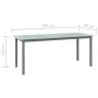Light gray aluminum and glass garden table 190x90x74 cm by vidaXL, Garden tables - Ref: Foro24-312205, Price: 181,31 €, Disco...