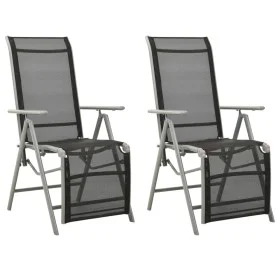 Liegende Gartenstühle, 2 Stück, silberfarbenes Aluminium-Textil von vidaXL, Gartenstühle - Ref: Foro24-312197, Preis: 176,32 ...