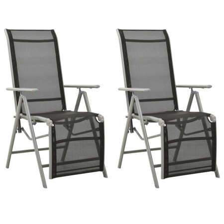 Liegende Gartenstühle, 2 Stück, silberfarbenes Aluminium-Textil von vidaXL, Gartenstühle - Ref: Foro24-312197, Preis: 177,85 ...