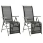 Reclining garden chairs 2 pcs silver aluminum textilene by vidaXL, Garden chairs - Ref: Foro24-312197, Price: 178,86 €, Disco...