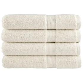Premium-Handtücher, 4 Stück, 100% Baumwolle, Creme, 100x200 cm, 600 g/m². von , Handtücher - Ref: Foro24-137486, Preis: 105,4...