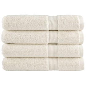 Premium-Handtücher, 4 Stück, 100% Baumwolle, Creme, 100x200 cm, 600 g/m². von , Handtücher - Ref: Foro24-137486, Preis: 111,8...