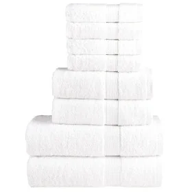 8-teiliges Handtuchset aus 100% Baumwolle in Weiß, 600 g/m². von , Handtücher - Ref: Foro24-137536, Preis: 55,04 €, Rabatt: %