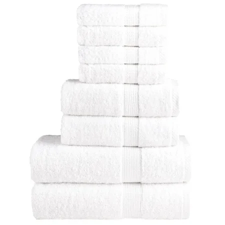 8-teiliges Handtuchset aus 100% Baumwolle in Weiß, 600 g/m². von , Handtücher - Ref: Foro24-137536, Preis: 55,04 €, Rabatt: %
