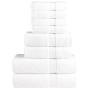 8-teiliges Handtuchset aus 100% Baumwolle in Weiß, 600 g/m². von , Handtücher - Ref: Foro24-137536, Preis: 55,87 €, Rabatt: %