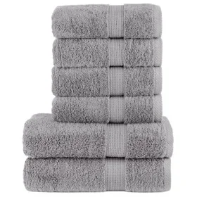 6-teiliges Handtuchset aus 100% Baumwolle in Grau, 600 g/m². von , Handtücher - Ref: Foro24-137560, Preis: 59,29 €, Rabatt: %