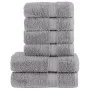 6-teiliges Handtuchset aus 100% Baumwolle in Grau, 600 g/m². von , Handtücher - Ref: Foro24-137560, Preis: 59,29 €, Rabatt: %
