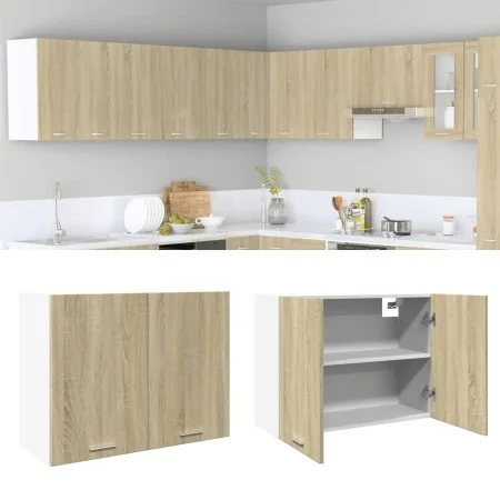 Hängeschrank für die Küche aus Sperrholz in Eichenfarbe, 80x31x60 cm. von , Küchenschränke - Ref: Foro24-849621, Preis: 69,56...