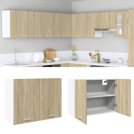 Hängeschrank für die Küche aus Sperrholz in Eichenfarbe, 80x31x60 cm. von , Küchenschränke - Ref: Foro24-849621, Preis: 71,54...