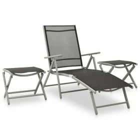 3-teiliges Gartenmöbel-Set Textilene Silber Aluminium von vidaXL, Gartensets - Ref: Foro24-312199, Preis: 95,54 €, Rabatt: %