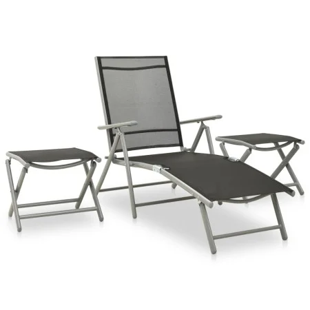 3-teiliges Gartenmöbel-Set Textilene Silber Aluminium von vidaXL, Gartensets - Ref: Foro24-312199, Preis: 95,54 €, Rabatt: %