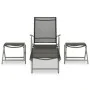 3-teiliges Gartenmöbel-Set Textilene Silber Aluminium von vidaXL, Gartensets - Ref: Foro24-312199, Preis: 95,54 €, Rabatt: %