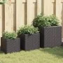 3 black synthetic rattan planters by , Pots and planters - Ref: Foro24-366395, Price: 82,96 €, Discount: %