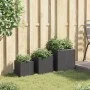 3 black synthetic rattan planters by , Pots and planters - Ref: Foro24-366395, Price: 82,96 €, Discount: %