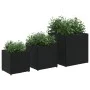 3 black synthetic rattan planters by , Pots and planters - Ref: Foro24-366395, Price: 82,96 €, Discount: %