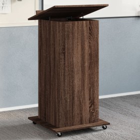 Rolling wooden engineering brown stand with drawer 55x55x107 cm by , Desks - Ref: Foro24-848030, Price: 137,36 €, Discount: %