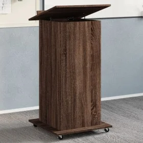Rolling wooden engineering brown stand with drawer 55x55x107 cm by , Desks - Ref: Foro24-848030, Price: 134,72 €, Discount: %