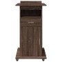 Rolling wooden engineering brown stand with drawer 55x55x107 cm by , Desks - Ref: Foro24-848030, Price: 137,24 €, Discount: %