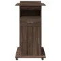 Rolling wooden engineering brown stand with drawer 55x55x107 cm by , Desks - Ref: Foro24-848030, Price: 134,72 €, Discount: %
