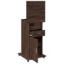 Atril con ruedas y cajón madera ingeniería marrón 55x55x107 cm de , Escritorios - Ref: Foro24-848030, Precio: 137,36 €, Descu...