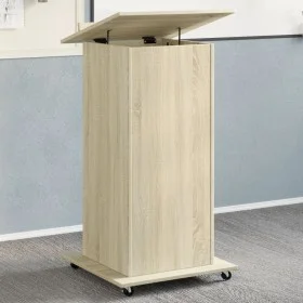 Oak Sonoma wood lectern with wheels and drawer 55x55x107 cm by , Desks - Ref: Foro24-848026, Price: 141,61 €, Discount: %