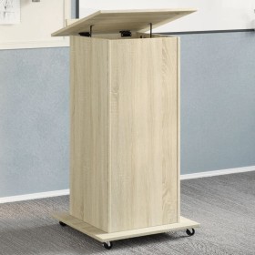 Rollständer mit Rädern und Schublade aus Eichenholz Sonoma 55x55x107 cm von , Schreibtische - Ref: Foro24-848026, Preis: 129,...