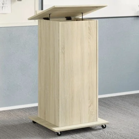 Rollständer mit Rädern und Schublade aus Eichenholz Sonoma 55x55x107 cm von , Schreibtische - Ref: Foro24-848026, Preis: 141,...