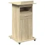 Rollständer mit Rädern und Schublade aus Eichenholz Sonoma 55x55x107 cm von , Schreibtische - Ref: Foro24-848026, Preis: 141,...