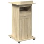 Rollständer mit Rädern und Schublade aus Eichenholz Sonoma 55x55x107 cm von , Schreibtische - Ref: Foro24-848026, Preis: 129,...
