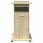 Rollständer mit Rädern und Schublade aus Eichenholz Sonoma 55x55x107 cm von , Schreibtische - Ref: Foro24-848026, Preis: 141,...