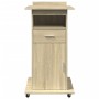 Rollständer mit Rädern und Schublade aus Eichenholz Sonoma 55x55x107 cm von , Schreibtische - Ref: Foro24-848026, Preis: 129,...