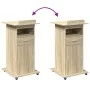 Rollständer mit Rädern und Schublade aus Eichenholz Sonoma 55x55x107 cm von , Schreibtische - Ref: Foro24-848026, Preis: 141,...