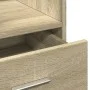 Rollständer mit Rädern und Schublade aus Eichenholz Sonoma 55x55x107 cm von , Schreibtische - Ref: Foro24-848026, Preis: 141,...