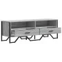 TV stand made of gray Sonoma engineered wood, measuring 122x34x41 cm. by , TV Furniture - Ref: Foro24-848582, Price: 72,19 €,...