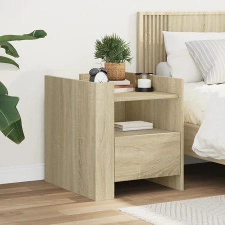 Engineered wood nightstand in Sonoma oak, 45x50x50 cm. by , Nightstands - Ref: Foro24-848278, Price: 53,81 €, Discount: %