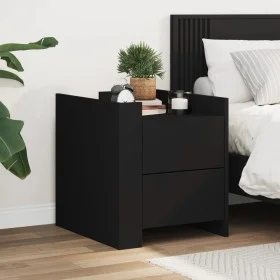 Engineered wood black bedside table 45x50x50 cm by , Nightstands - Ref: Foro24-848284, Price: 58,44 €, Discount: %