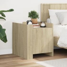 Nachttisch aus Sonoma-Eiche Spanplatte 45x50x50 cm von , Nachttische - Ref: Foro24-848299, Preis: 46,39 €, Rabatt: %