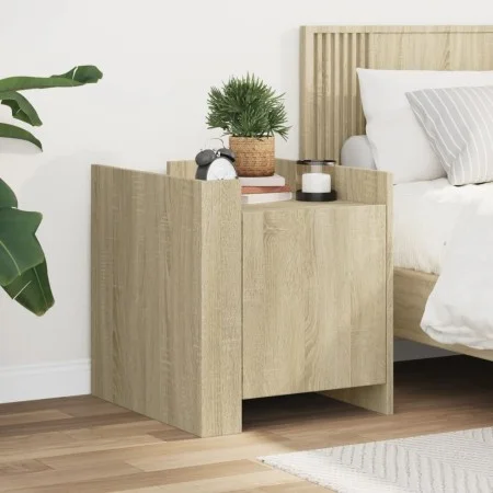 Engineered wood nightstand in Sonoma oak, 45x50x50 cm. by , Nightstands - Ref: Foro24-848299, Price: 45,02 €, Discount: %