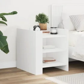 Engineered wood white bedside table 45x50x50 cm by , Nightstands - Ref: Foro24-848290, Price: 46,23 €, Discount: %