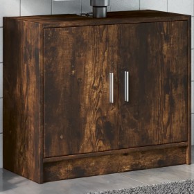 Engineered smoked oak wood bathroom cabinet 63x29x55 cm by , Bathroom furniture - Ref: Foro24-848098, Price: 54,07 €, Discoun...