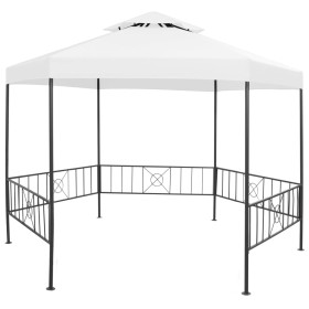 Cenador de jardín blanco 323x275x265 cm 180 g/m²