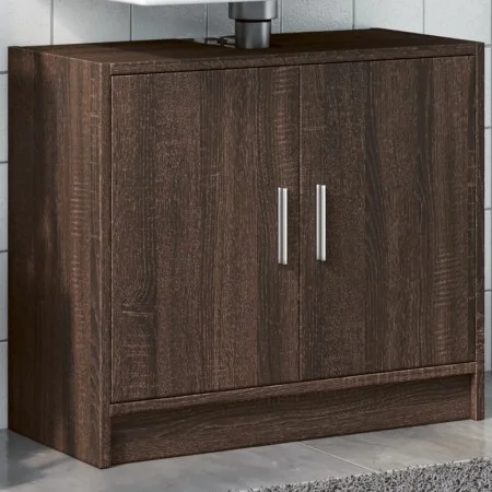 Armario de lavabo madera ingeniería marrón roble 63x29x55 cm de , Muebles de baño - Ref: Foro24-848100, Precio: 50,98 €, Desc...