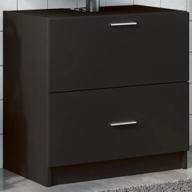 Waschbeckenunterschrank aus schwarzem Holzwerkstoff 59x37x59 cm. von , Badezimmermöbel - Ref: Foro24-848109, Preis: 80,82 €, ...