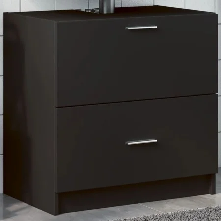 Waschbeckenunterschrank aus schwarzem Holzwerkstoff 59x37x59 cm. von , Badezimmermöbel - Ref: Foro24-848109, Preis: 79,33 €, ...
