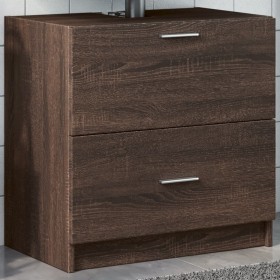 Engineered wood brown oak sink cabinet 59x37x59 cm by , Bathroom furniture - Ref: Foro24-848114, Price: 79,92 €, Discount: %
