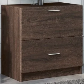 Engineered wood brown oak sink cabinet 59x37x59 cm by , Bathroom furniture - Ref: Foro24-848114, Price: 78,60 €, Discount: %