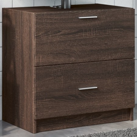 Waschbeckenunterschrank aus braunem Eichen-Ingenieurholz 59x37x59 cm. von , Badezimmermöbel - Ref: Foro24-848114, Preis: 79,9...