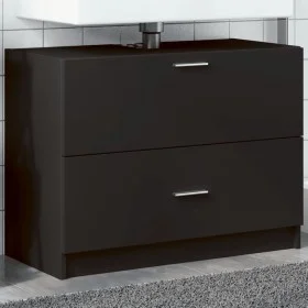 Armario de lavabo madera de ingeniería negro 78x37x59 cm de , Muebles de baño - Ref: Foro24-848116, Precio: 93,21 €, Descuent...