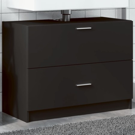 Waschbeckenunterschrank aus schwarzem Holzwerkstoff 78x37x59 cm. von , Badezimmermöbel - Ref: Foro24-848116, Preis: 88,25 €, ...